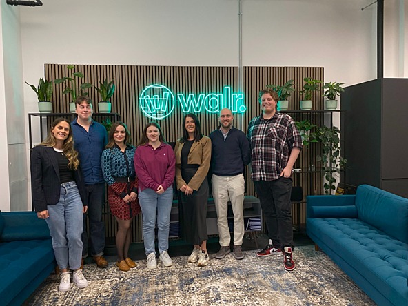 Pictured from left-to-right: Bethany Hillan, Sebastian Orr, Simona Ilchevska, Tania-Elena Marculescu, Ashley Scully, Lewis Reeves and Callum Gent